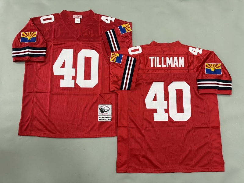 Men 2025 Arizona Cardinals #40 Tillman red Throwback Limited NFL Jersey style 001